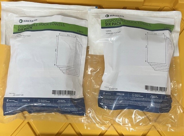 Halyard Disposable Huck Towels 2 - 6 Packs.  Lot of 2