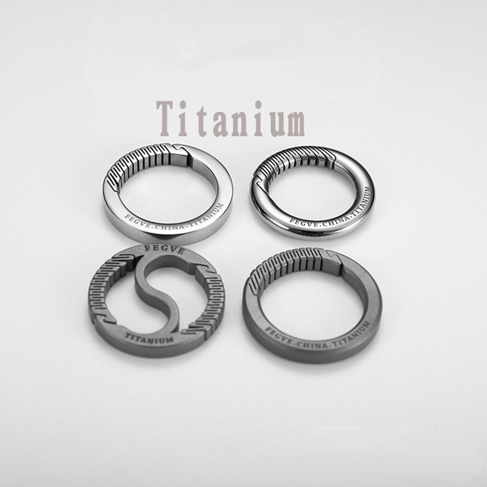 EDC Titanium Alloy Porable Keychain Ring Carabiner Key Belt Waist Hanging Buckle