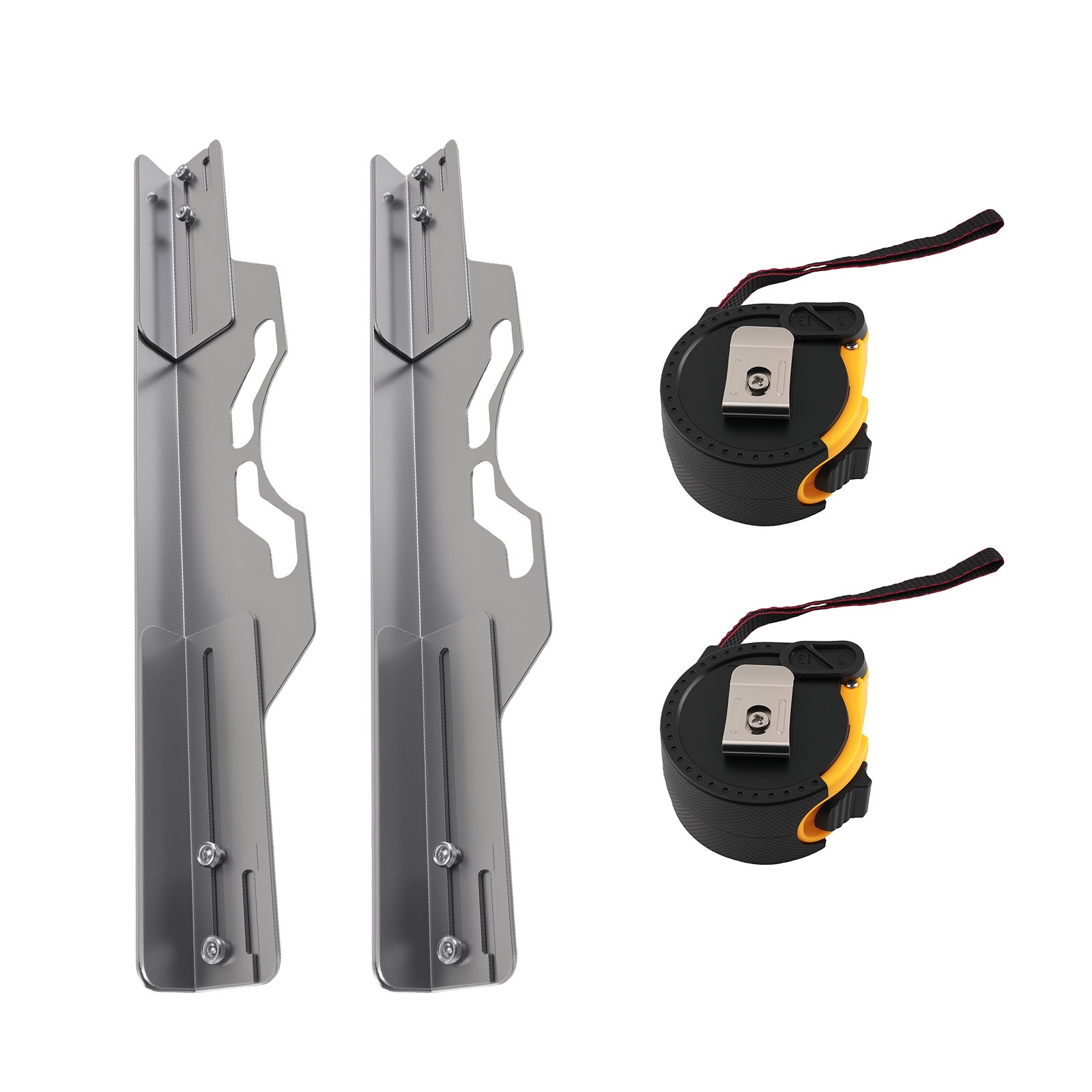 2PC Carbon Steel Wheel Toe Calibration Alignment Plates Tool w/Tape Measures