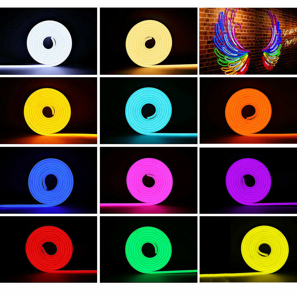 12V SMD2835 Flexible LED Strip Waterproof Neon Lights Silicone Tube Decor 1M-10M