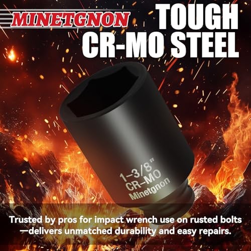 6 Point Impact Socket CR-MO 1-3/8 Deep 1/2 Drive Impact Socket