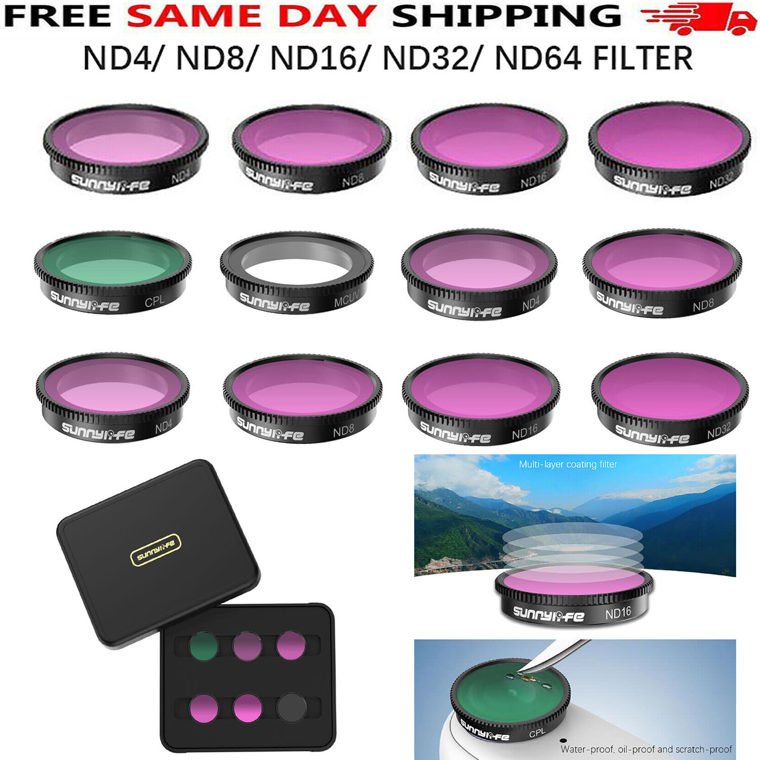 MCUV CPL ND4 ND8 ND16 ND32 Optical Glass Lens Filter for Insta360 GO 3 2 Camera