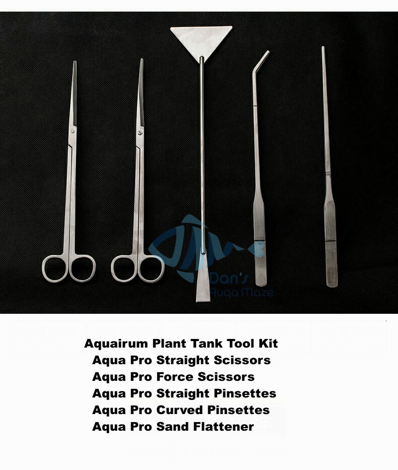 Aquarium Plant Fish Tank Tool Maintenance Tool Kit Tweezers Scissors Flattener