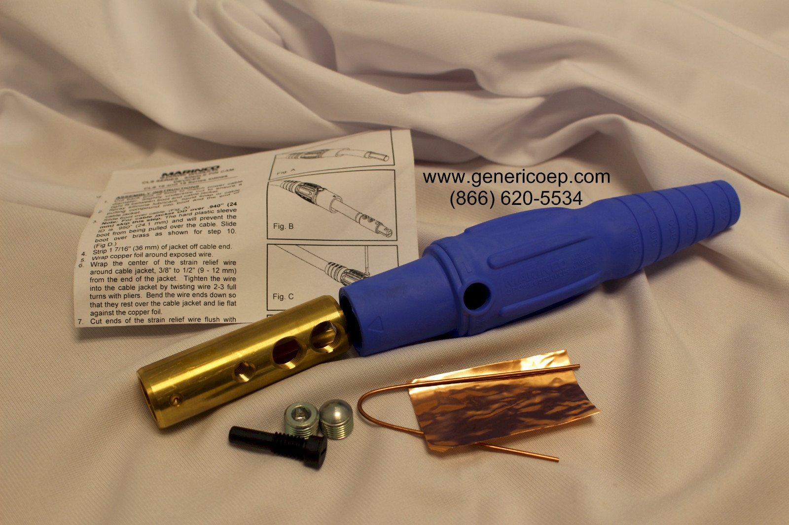 Marinco CLS40FB-D Female Blue Cam Lok 2/0-4/0awg 400a inline camlok