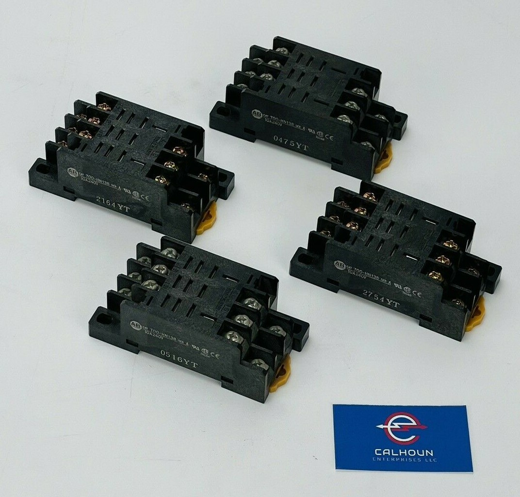 (LOT OF 4) Allen-Bradley 700-HN138 SER A Relay Socket 10A 240V NO BOX *WARRANTY*