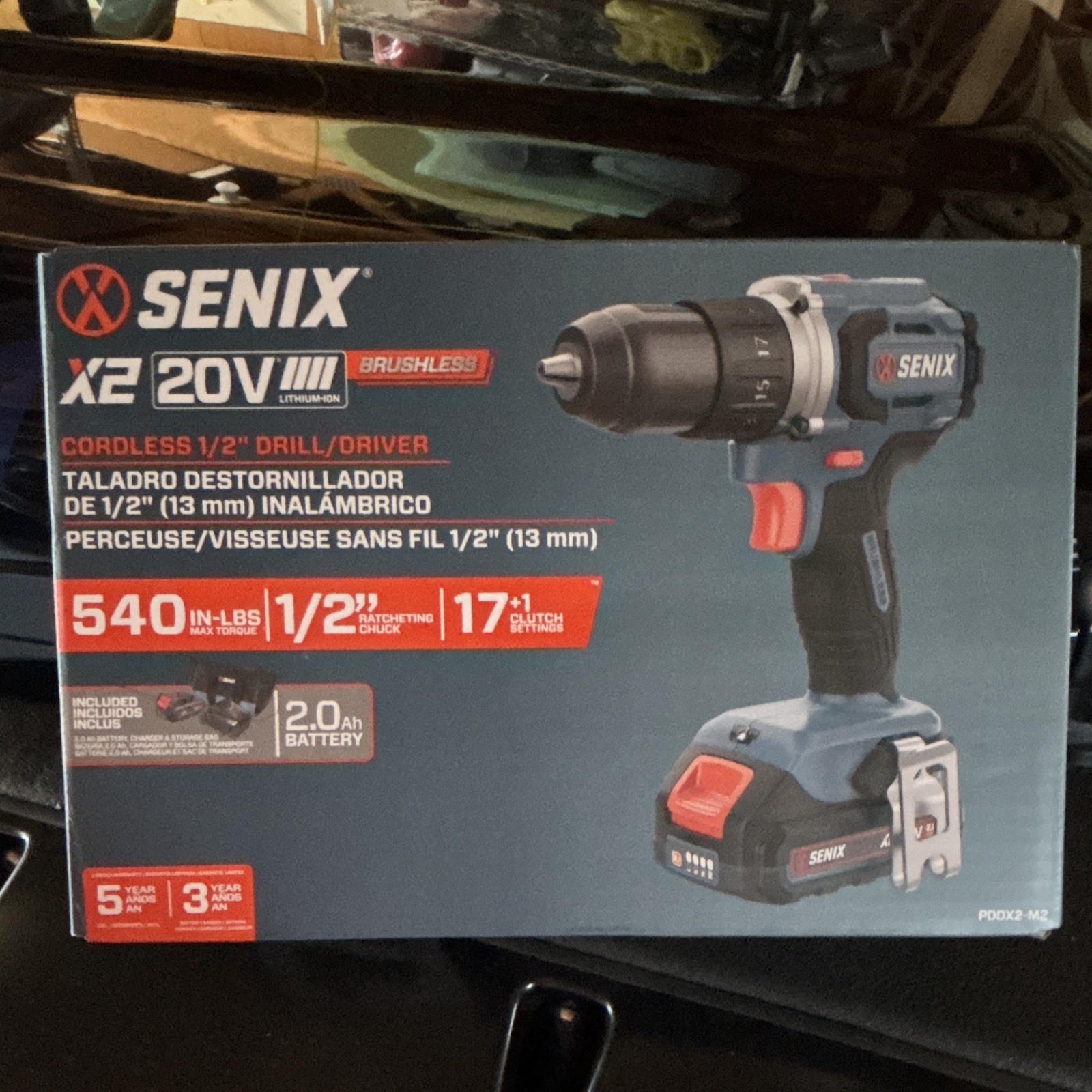 SENIX X2 20V Brushless Cordless 1/2 in Keyless Drill/Driver Kit, 1x2.0Ah