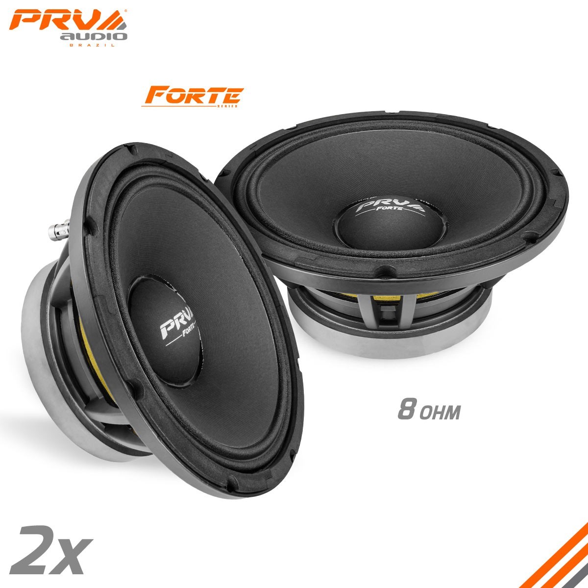 2x PRV 10MB800FT Midbass Speakers FORTE Car PRO Audio 10" 8 Ohm 1600 Watts PAIR