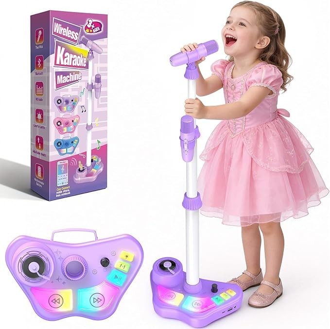 Stand Karaoke Machine for Kids, Singing Toys Gifts for 3 4 5 6 7 8 Year Old Girl