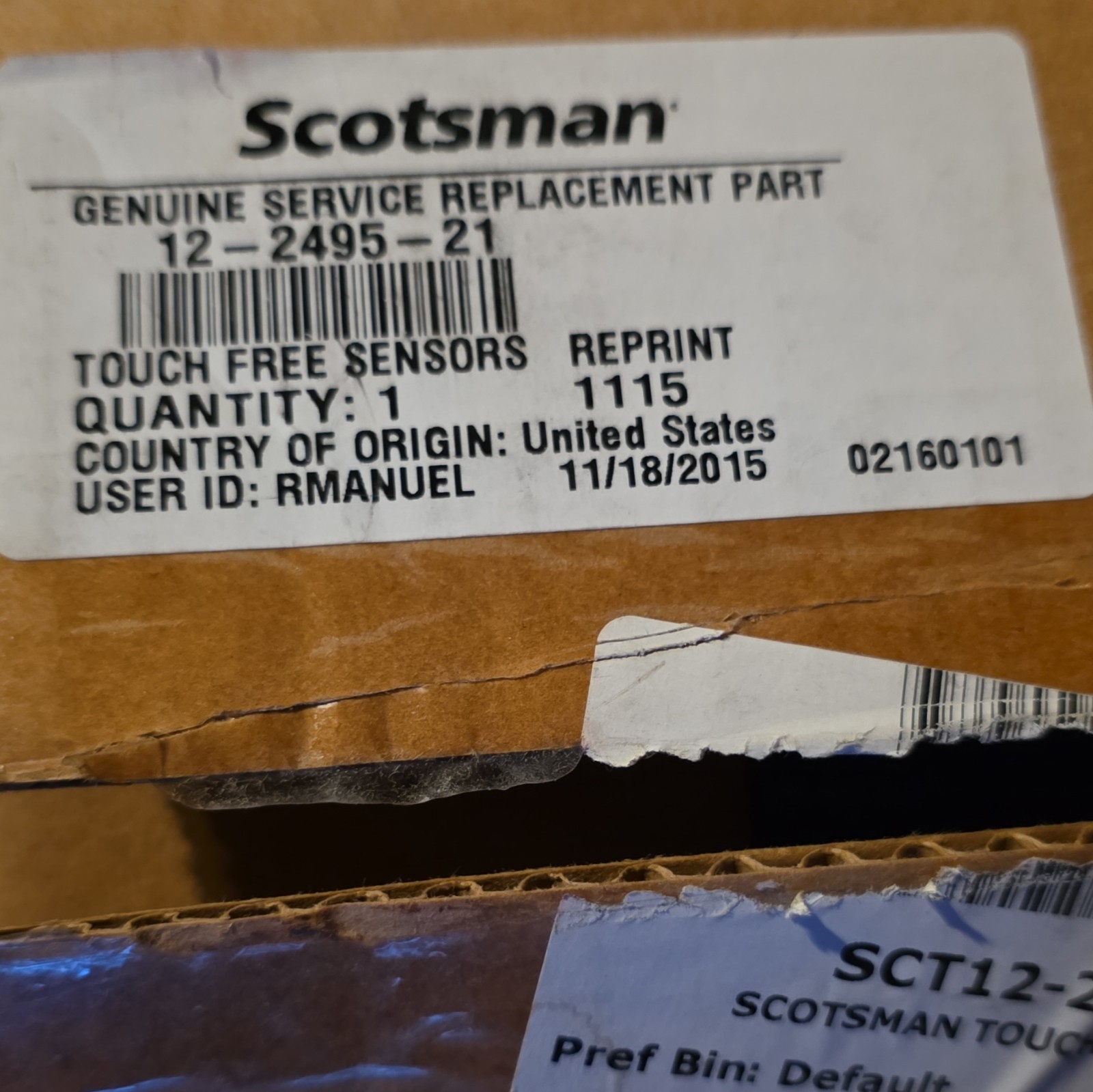 Scotsman Touch Free Sensors Kit MPN 12-2495-21 Model 12-2495-21