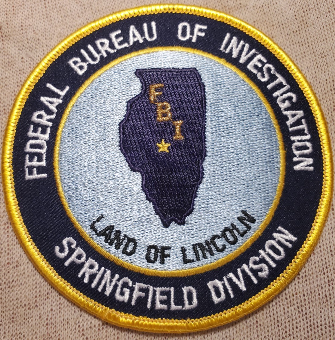 IL US FBI Springfield Division Illinois Police Shoulder Patch (4In Diameter)
