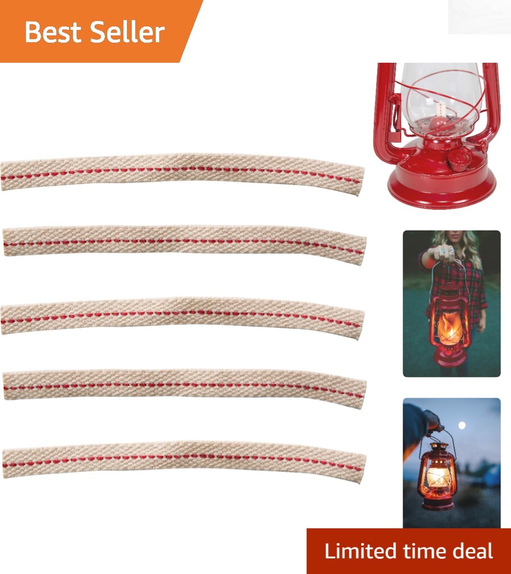 5-Pack of 6" Cotton Lantern Wicks - Essential for Every Kerosene Lantern