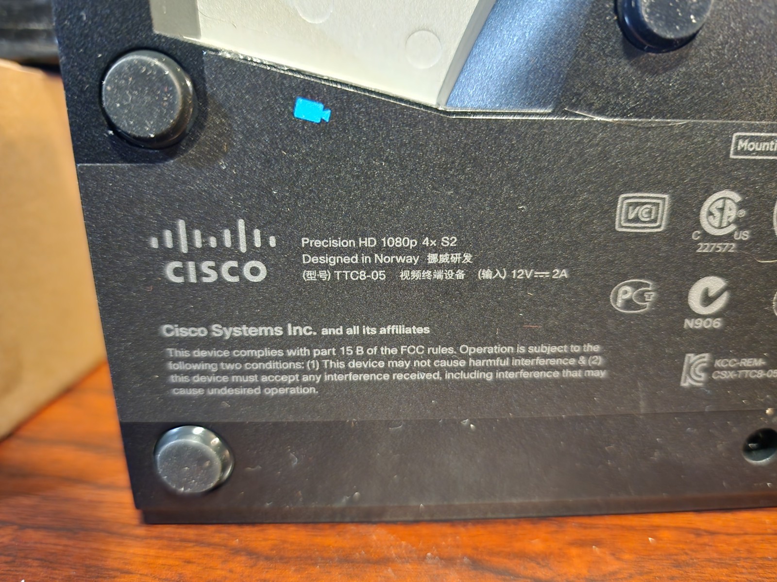 Cisco Precisionhd Video Conferencing Camera - 60 Fps - Silver - Usb -