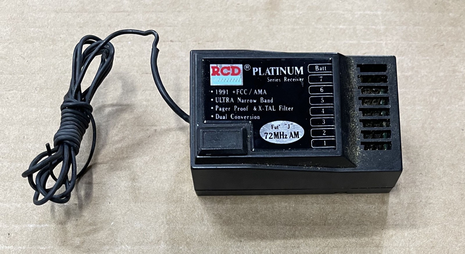 Hitec RCD Platinum RC Airplane Receiver 72mhz Fat J 7 Channel Receiver USED