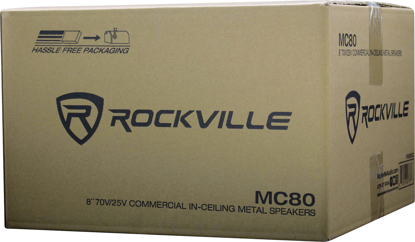 (12) Rockville MC80 Metal 8" 70 Volt Commercial Background PA Ceiling Speakers