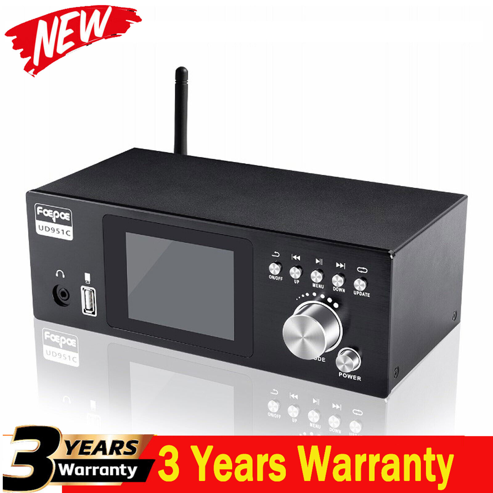 UD951C DSD Audio Decoder Black Standard Version DTS Dolby 5.1 with 3.2" Screen
