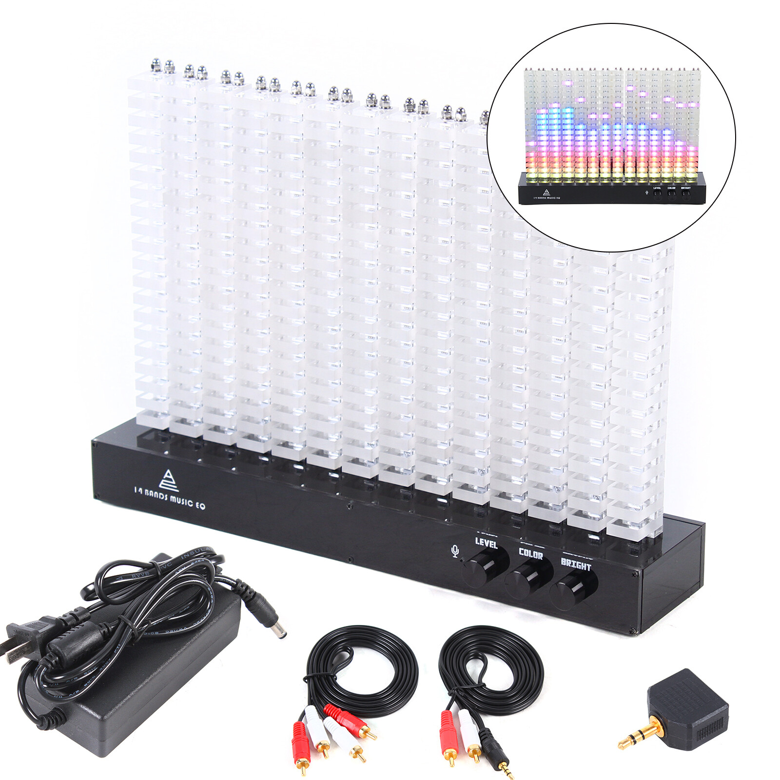 Acrylic 14-Segment Spectrum Analyzer Led Rhythm Light Music Spectrum Light 110V