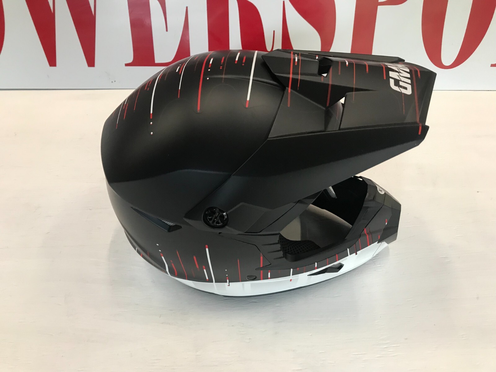 O2J GMAX MX-46 Frequency Matte Black White Helmet 72-66652X NEW XXL