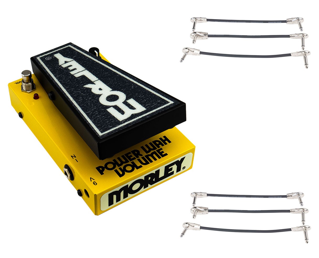 Morley 20/20 Power Wah Volume Pedal + 2x Gator Patch Cable 3 Pack