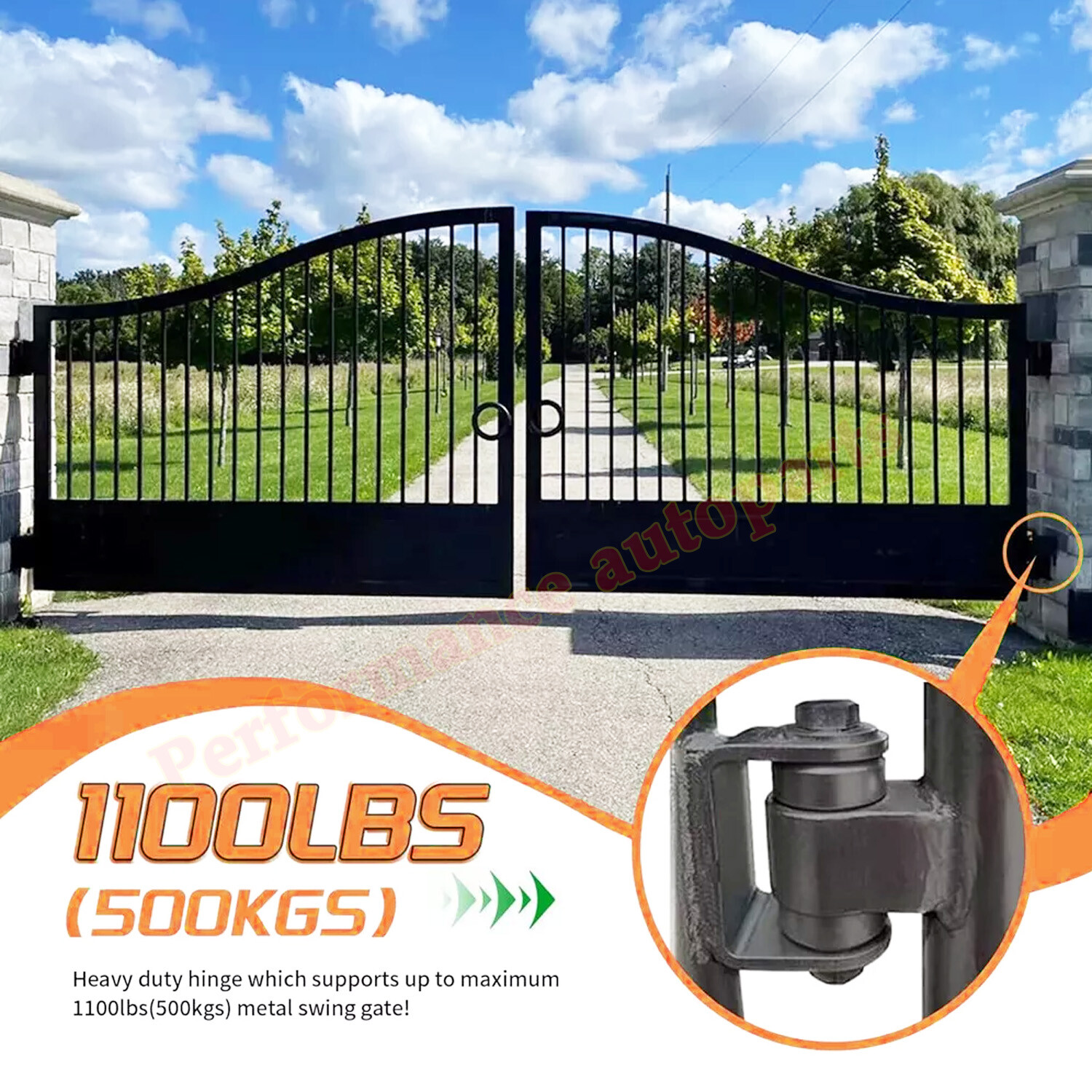 4 Weld On Hinges, Heavy Duty Gate Hinges with Two Sealed Bearings Up to 1100 lbs
