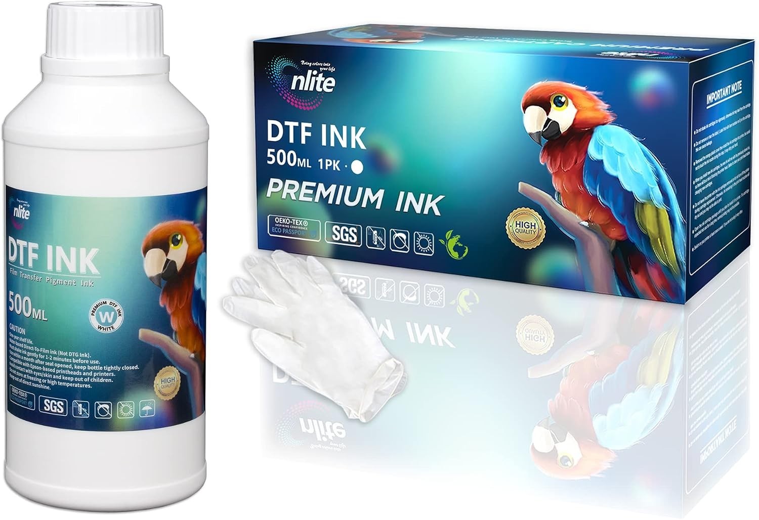 High Fluency DTF White Ink for Epson Expression - Fade/Scratch Resistant Formula
