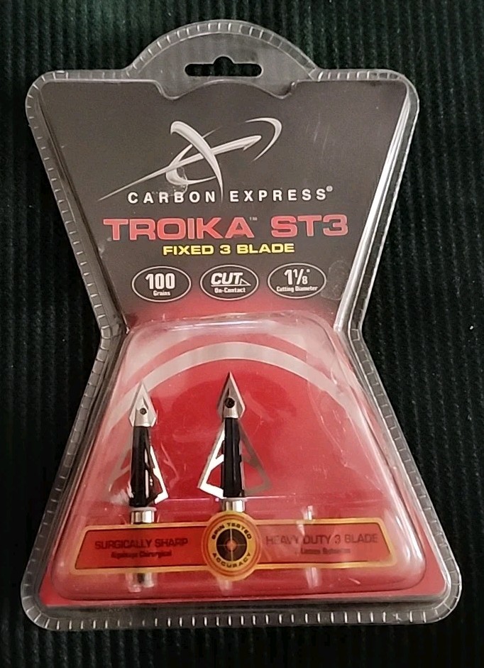 Carbon Express ArcheryTroika ST-Fixed 3 Blade-100 Grains-1 1/8" Cutting Diameter