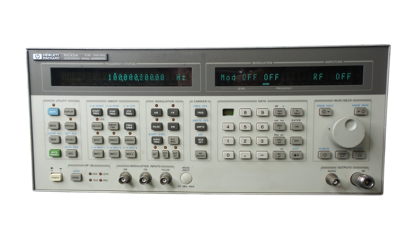 HP 8643A Synthesized Signal Generator  0.26 -1030Mhz - Free Shipping
