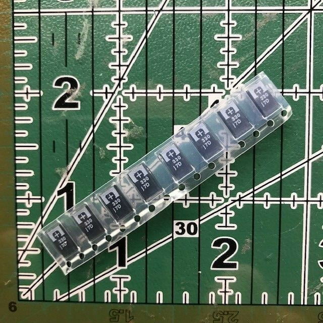 330uF 6.3v SANYO Surface Mount POLYMER TANTALUM CAPACITOR 6TPE330ML RoHS 8pcs