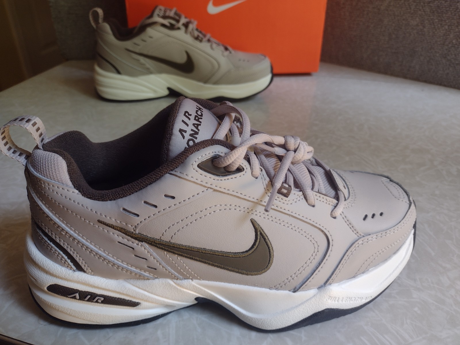 NIB, $85. Nike Air Monarch IV Men's Athletic Shoes, Gray Dark Hazel #415445-200