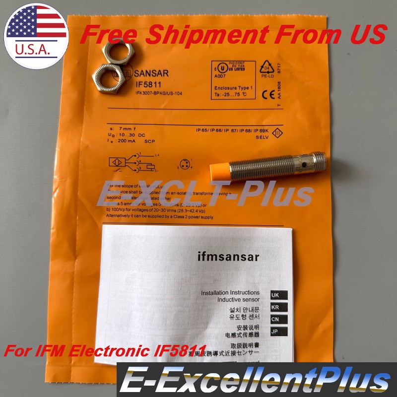 Inductive Proximity Sensor Switch For IFM Efector IF5811 10-30VDC PNP US Stock