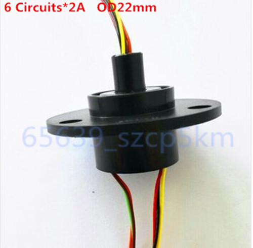 AC240V 22mm 300Rpm 6 Wires CIRCUITS 2A Capsule Slip Ring for Monitor Robotic #