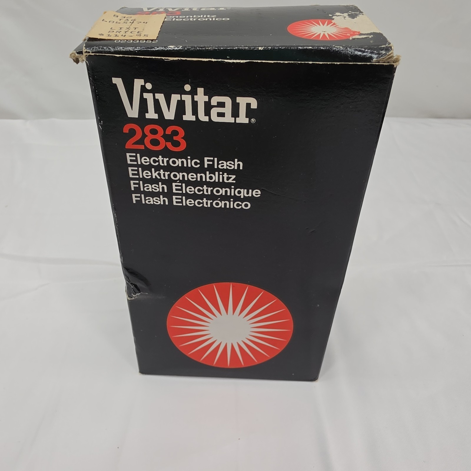 Vtg VIVITAR 283 Electronic Flash Auto Thyristor W/Box/Instruction Book Untested