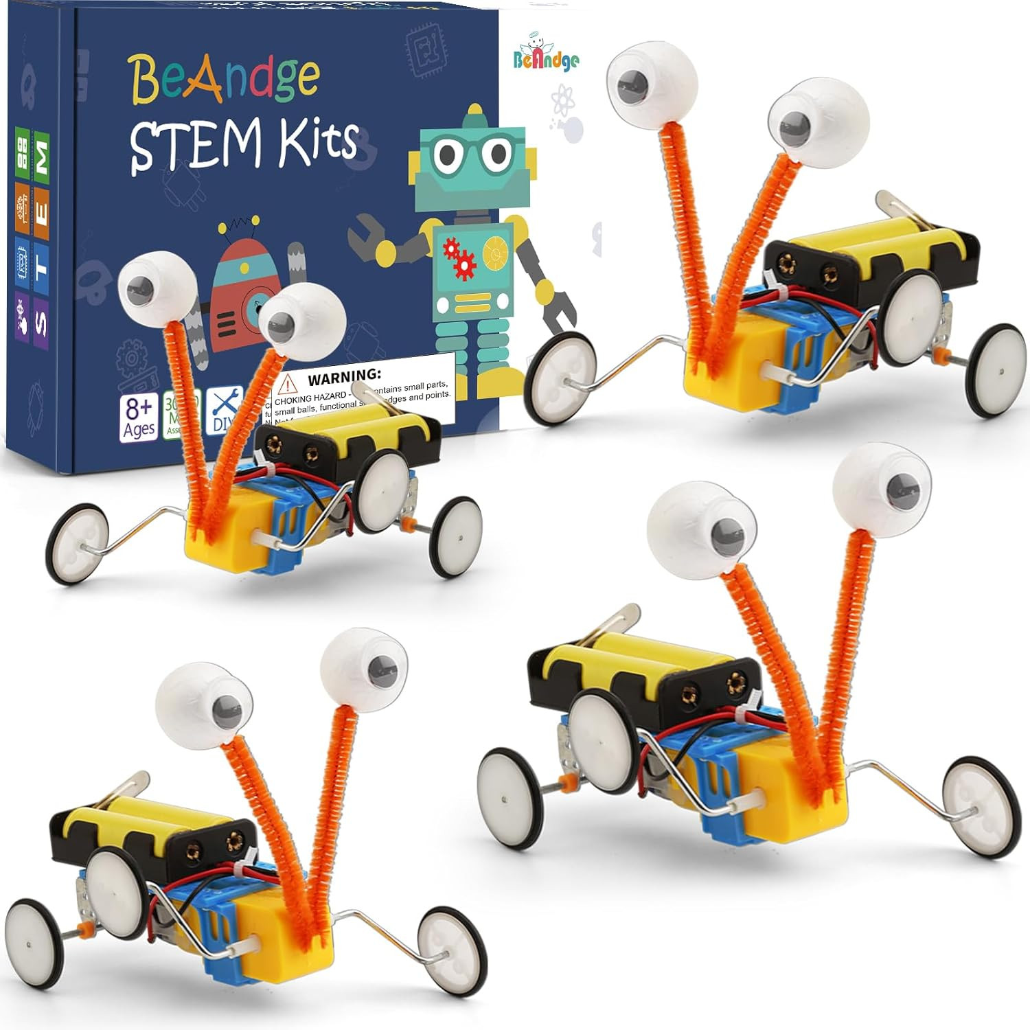 4 Set Bulk Robot Kits for Kids 8-12, STEM Crafts Robotics Science Projects STEM