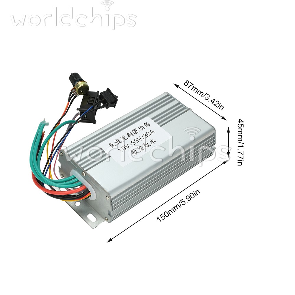10-55V 30A 3-Phase DC Brushless Controller Electronic Speed Control Motor Drive