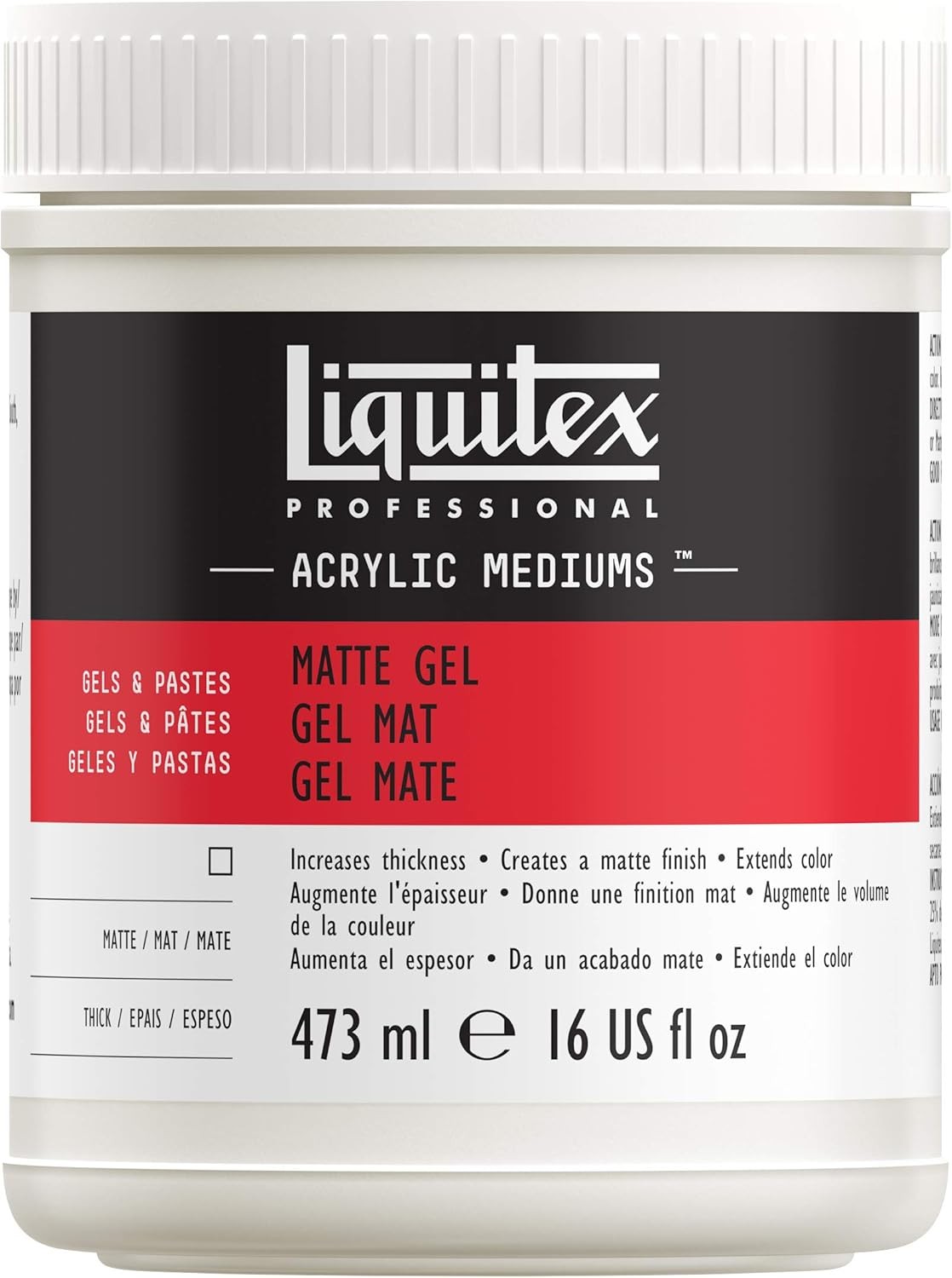Liquitex Professional Matte Gel 16 Fl Oz (Pack of 1), Medium