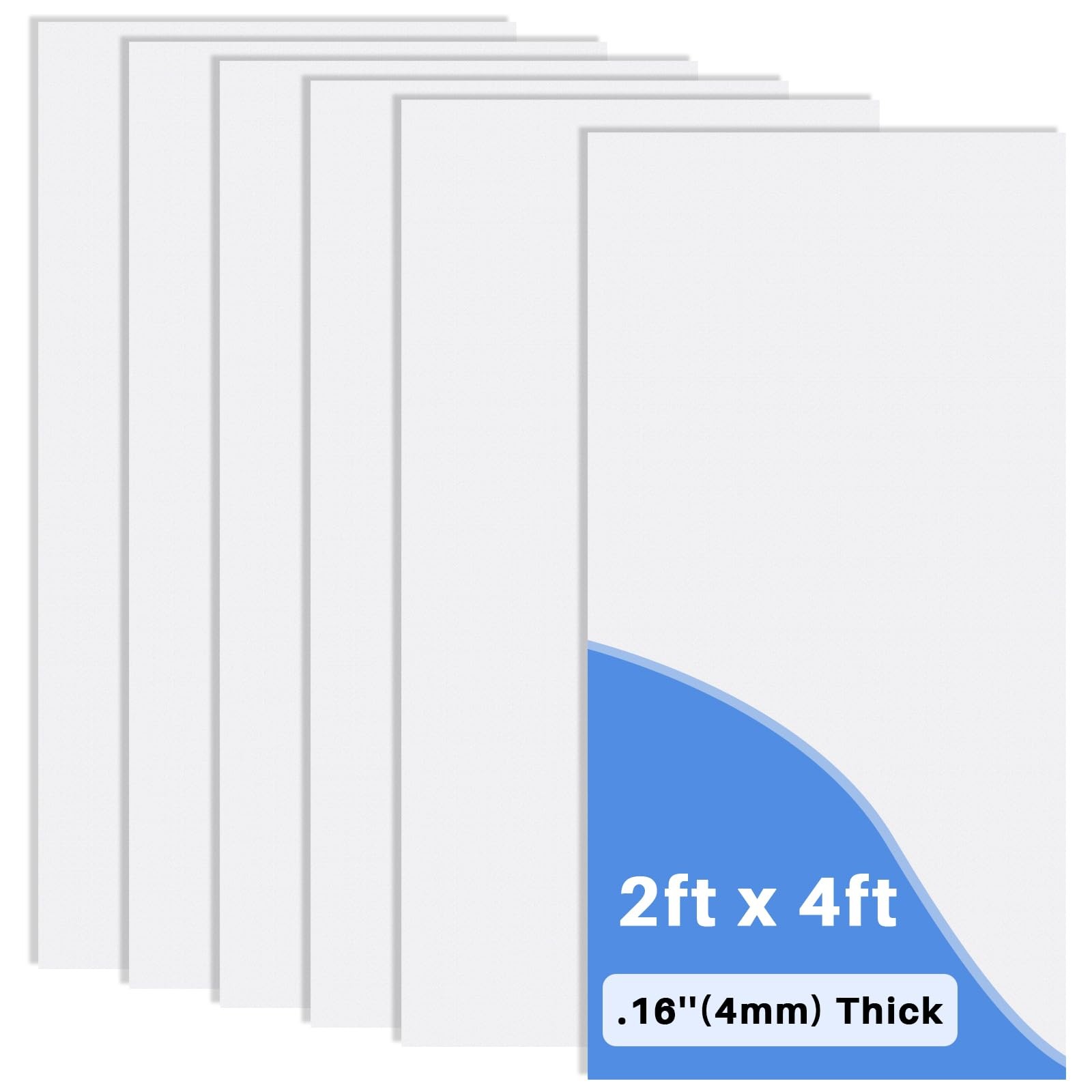Frienda 6 Pcs 2ft X 4ft Drop Ceiling Tiles PVC Smooth X 4ft, White