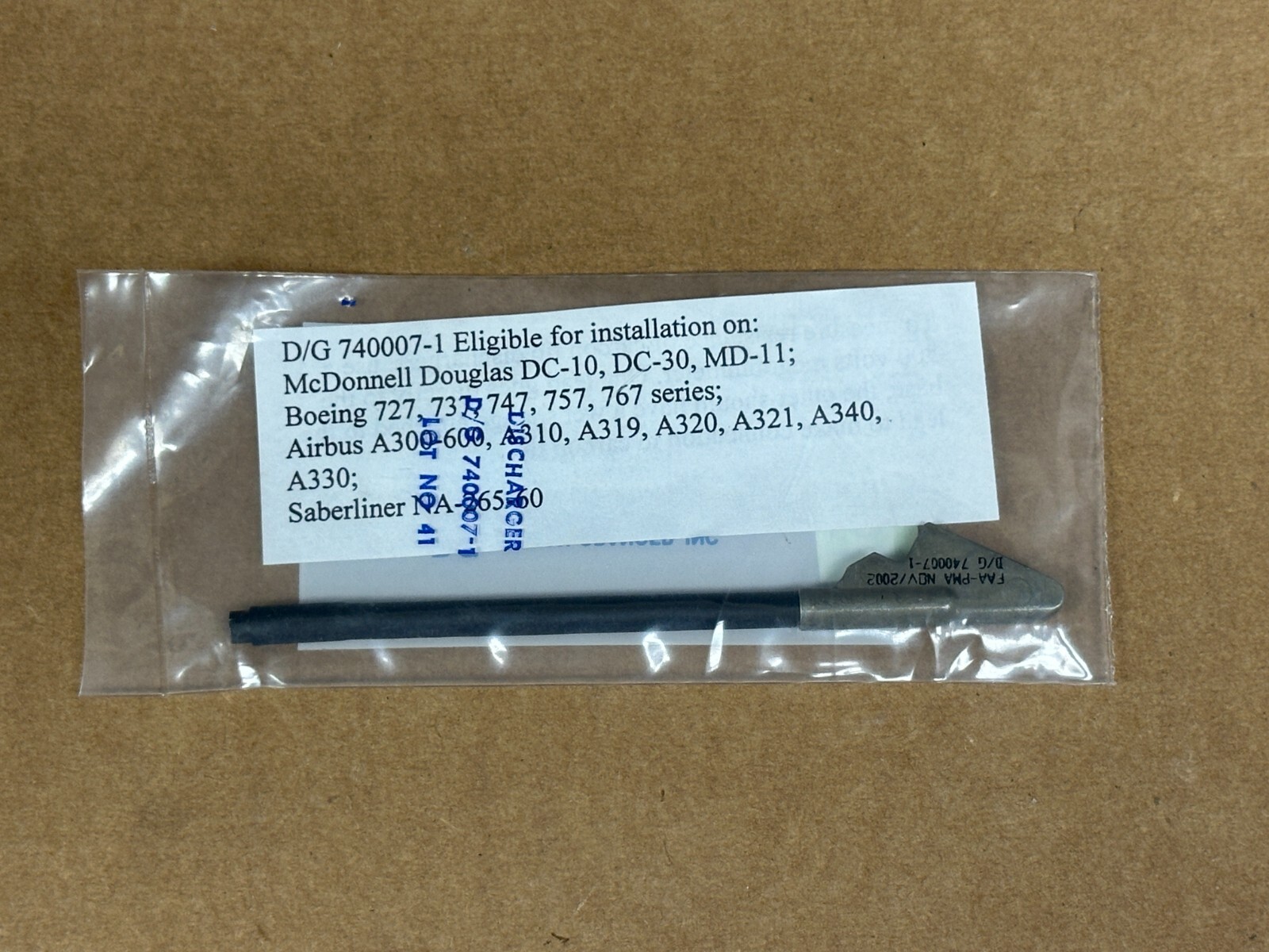 Dayton-Granger Discharger Static Tip Type P/N 740007-1 New SA DG740007-1
