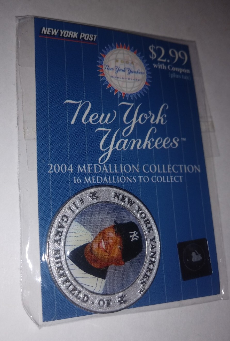 2004 New York Post New York Yankees Gary Sheffield Medallion Coin Sealed New