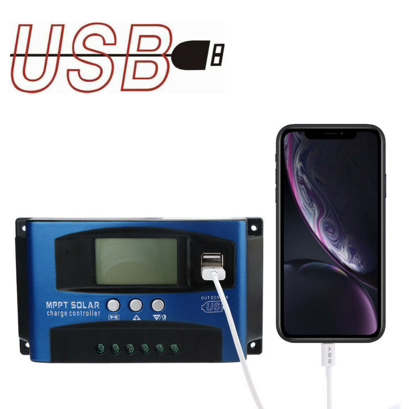 40A MPPT Solar Panel Regulator Charge Controller 12V/24V Auto Focus Tracking,