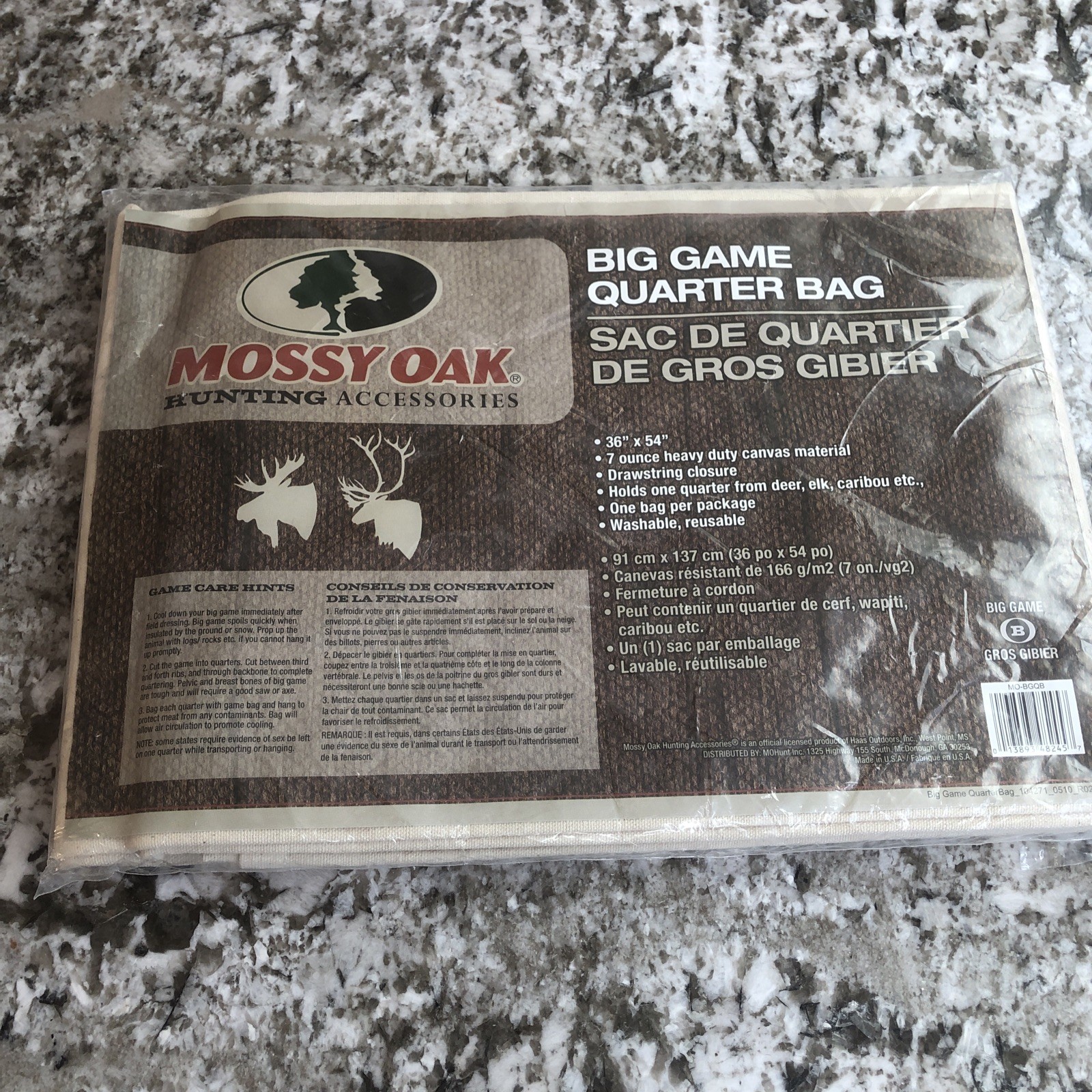 NEW Mossy Oak Big Game Quarter Bag 36" x 54" Washable Deer Elk Caribou Meat Bag