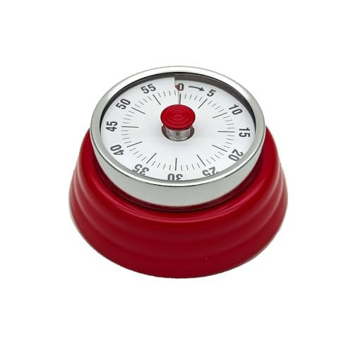 Mechanical Kitchen Timer, Eco-Friendly No Batteries Needed Magnetic 60 Red