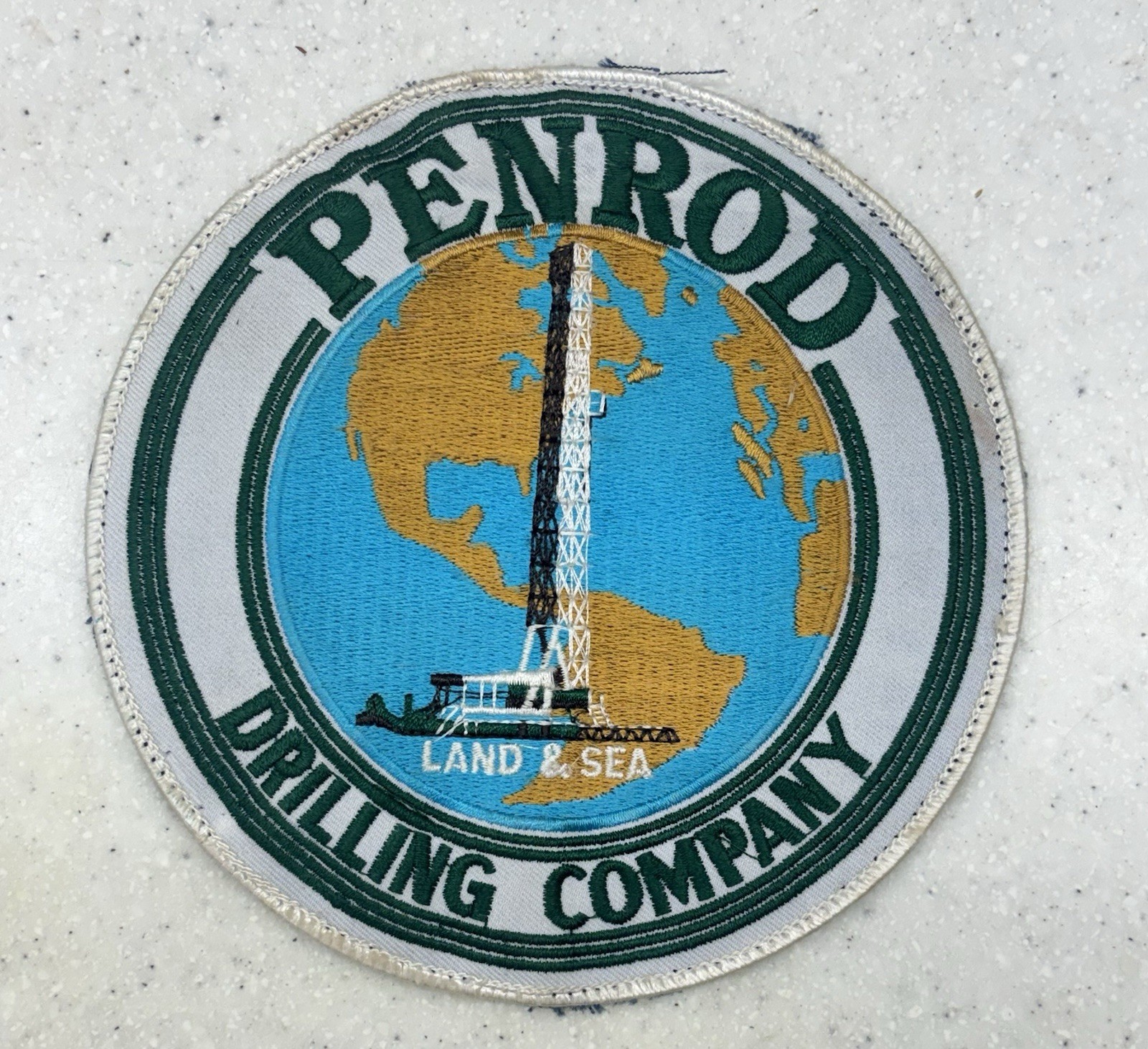 Penrod Drilling Company "Land & Sea" Vintage Oilfield Workers Patch 6in