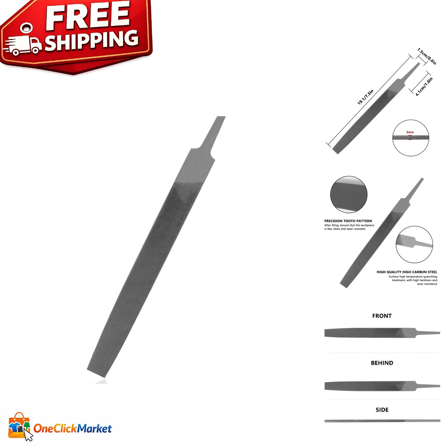 6'' Double Cut Flat File Made of High Carbon Steel -