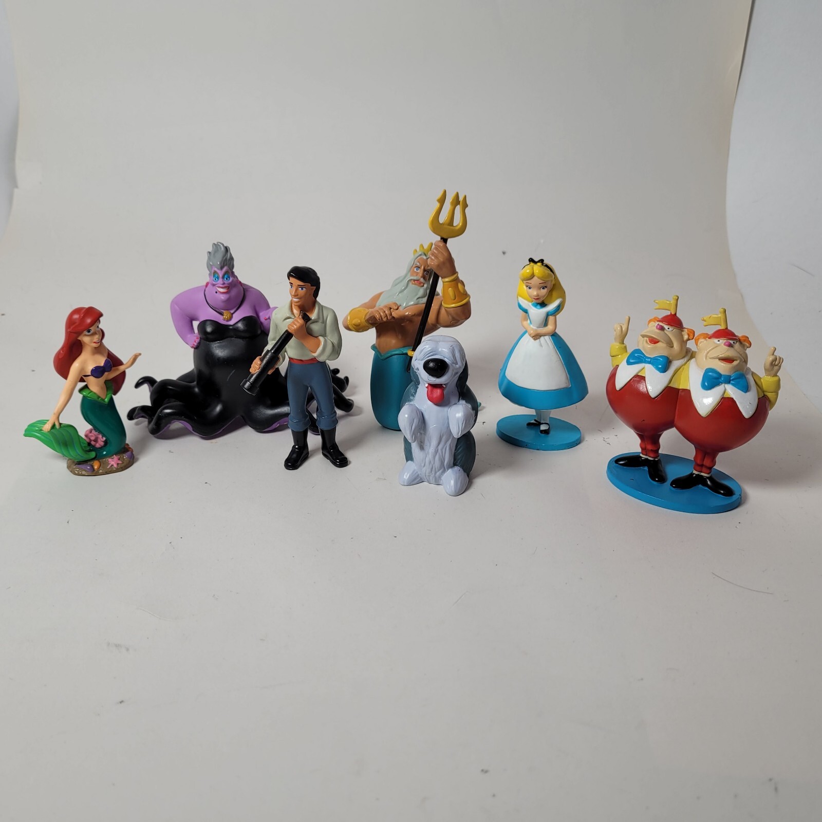 Little Mermaid & Alice Figures Cake Toppers PVC Ariel Ursula Triton Eric Alice