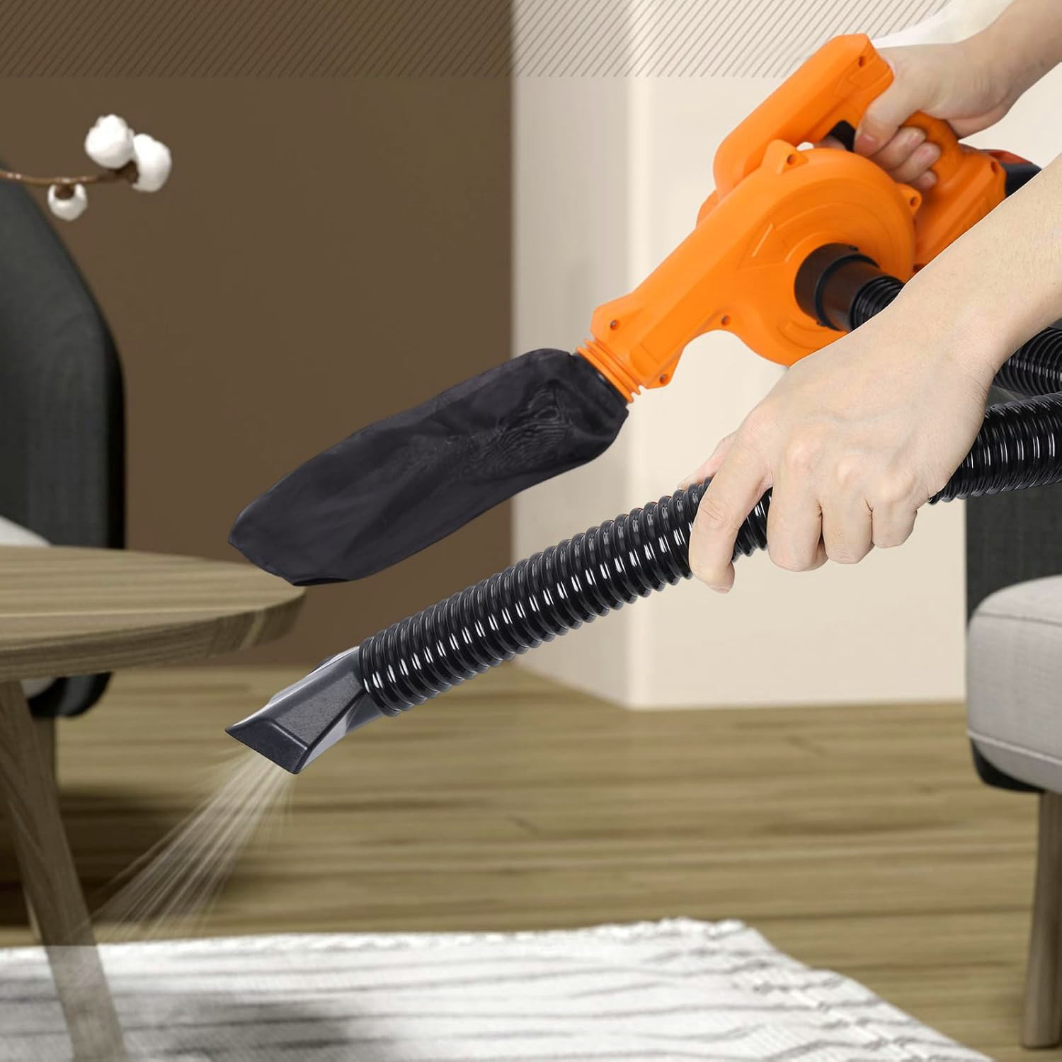Cordless Leaf Blower & Vacuum 160MPH & 19000RPM Air Snow Blower w/ 4.0Ah Battery
