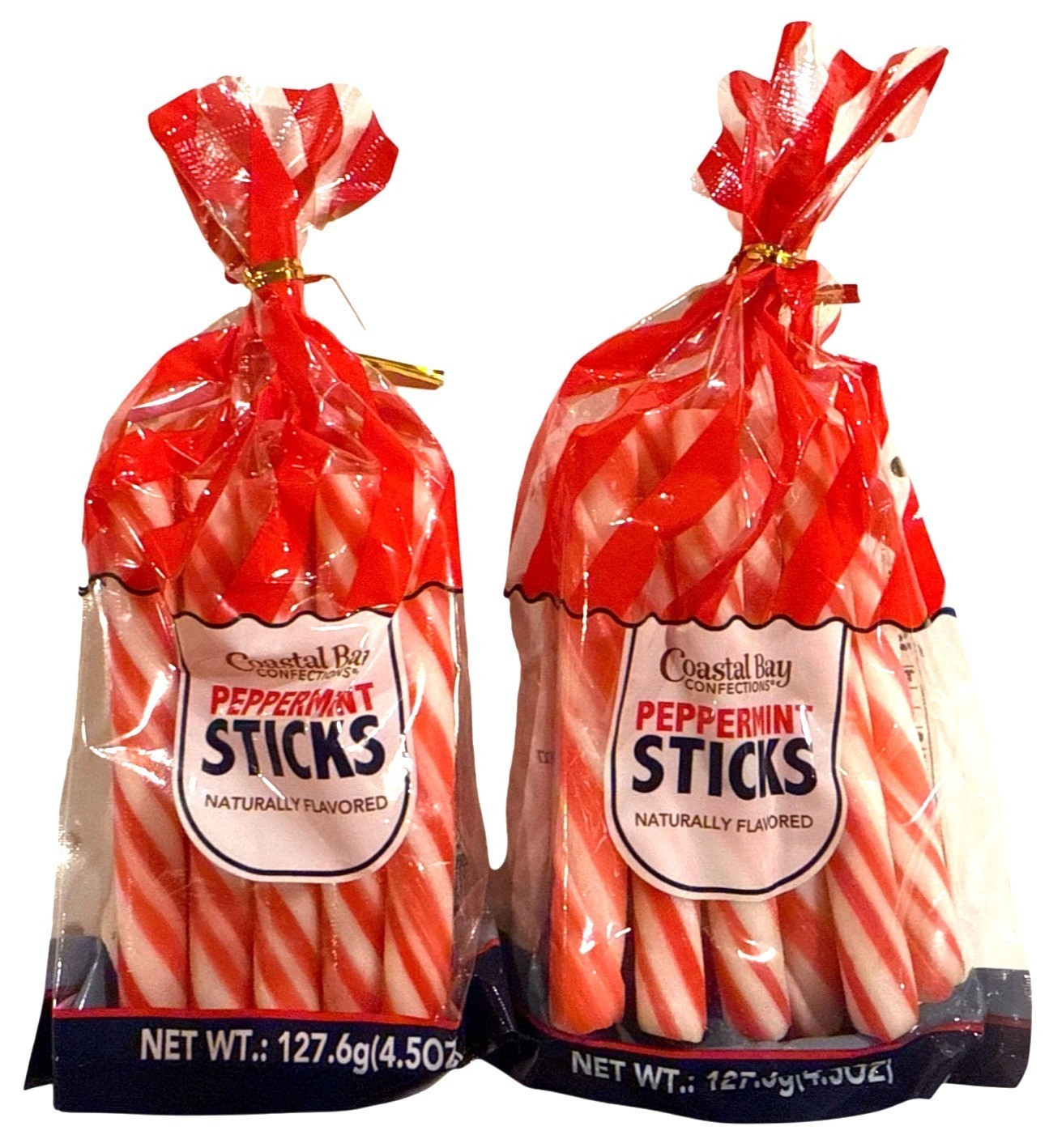 Coastal Bay Confections Peppermint Stir Sticks 2 x 4.5 oz Bags Christmas/Holiday