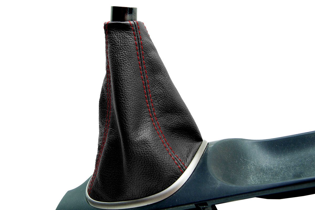 Manual Shift Boot Cover Leather for Acura RSX 2002-2006 Black Red Stitch