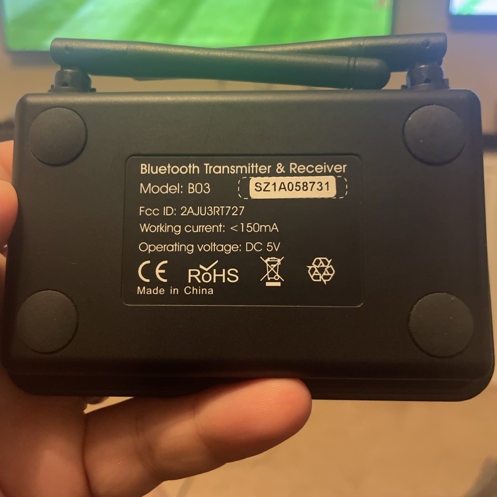 1Mii B03 Bluetooth Transmitter & Receiver aptX HD NFC AUX Optical Black Untested