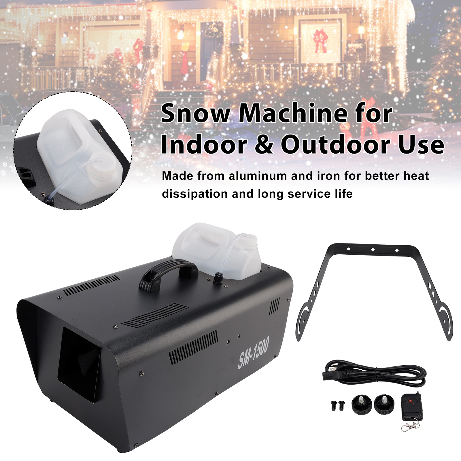 Weddings 1500W Snow Machine with Wired Remote – Snowflake Maker for Christmas