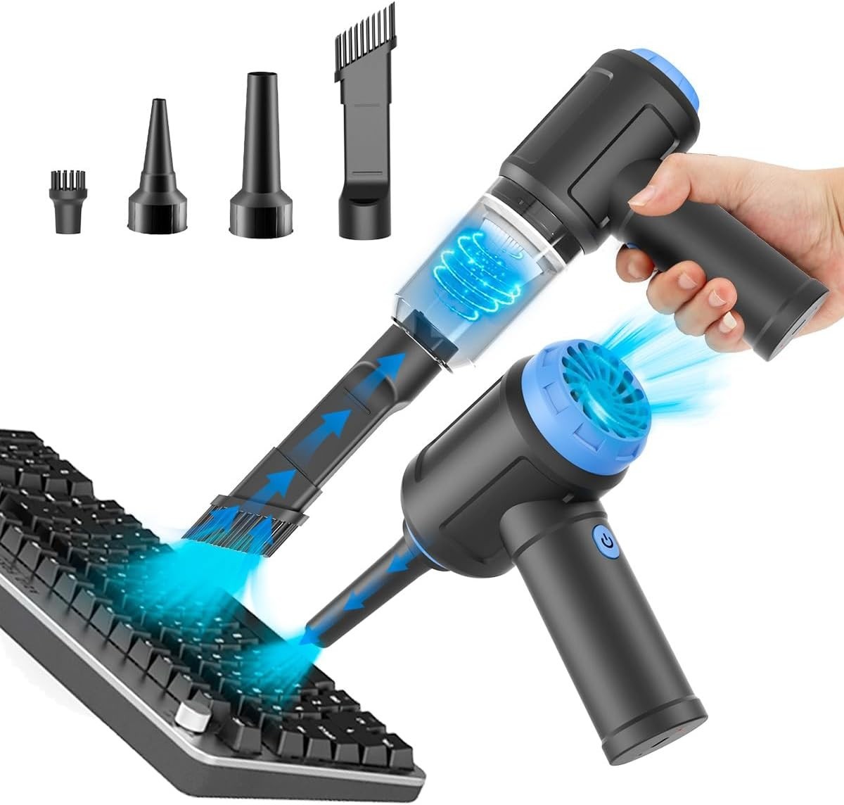 Handheld Cordless Vacuum & Air Blower with HEPA Filter for Electronics Cleaning