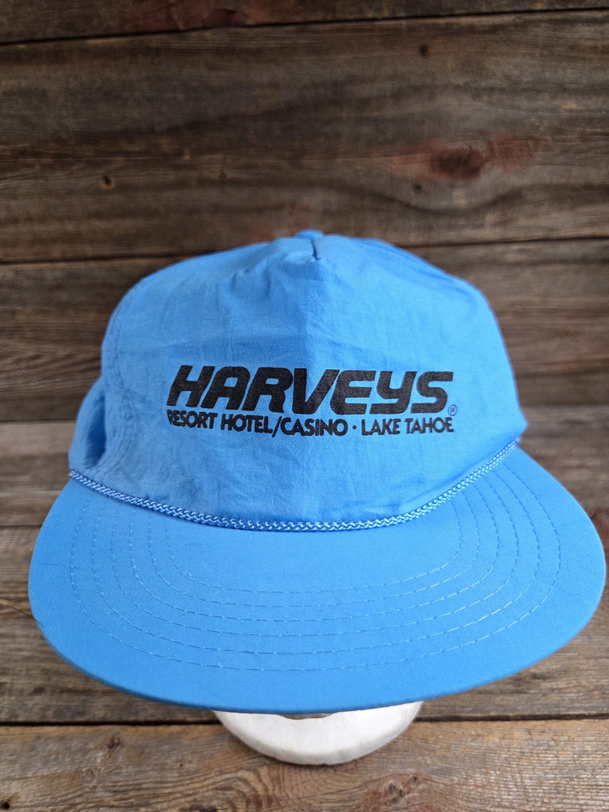 Vintage Blue Harvey's Casino Lake Tahoe Ballcap Snapback Hat